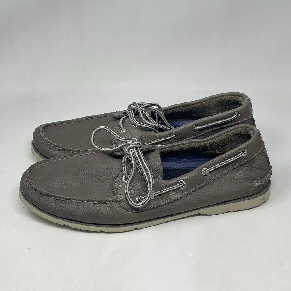 Sperry Top Sider Leeward Boat Shoes Mens 12 M Gray Leather 2 Eye Moccasins